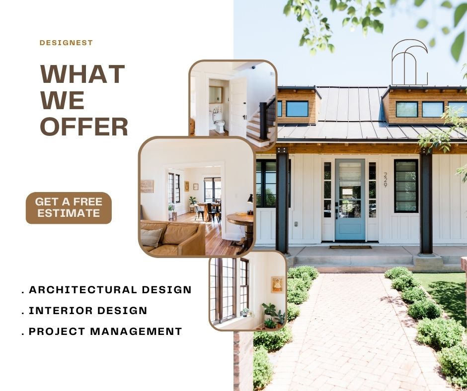 Designest Architectural — a completed home exterior remodel alongside the studio's design services